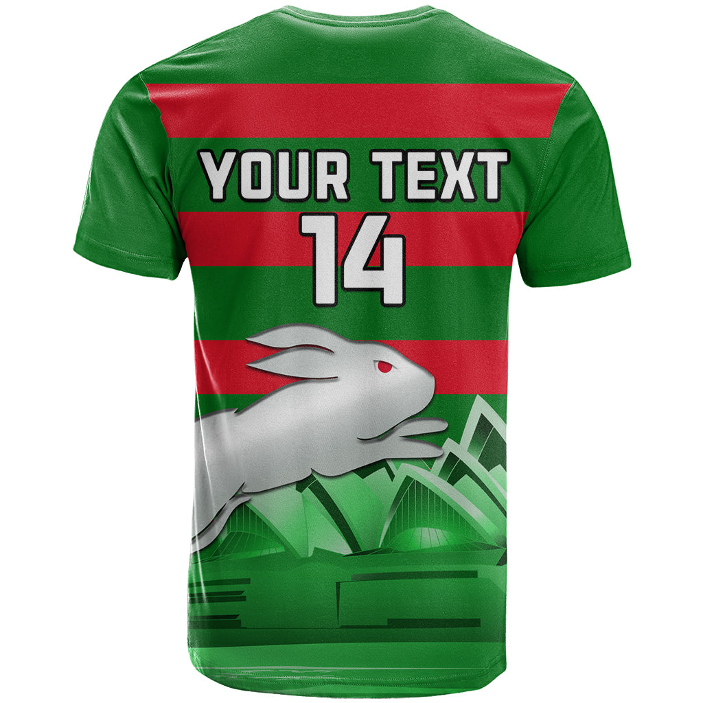 Custom Australia Day Rabbitohs T Shirt NRL 2024 Sydney Opera House With Map - Vibe Hoodie Shop