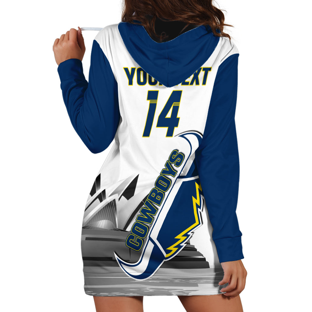 Custom Australia Day Cowboys Hoodie Dress NRL 2024 Sydney Opera House With Map - Vibe Hoodie Shop