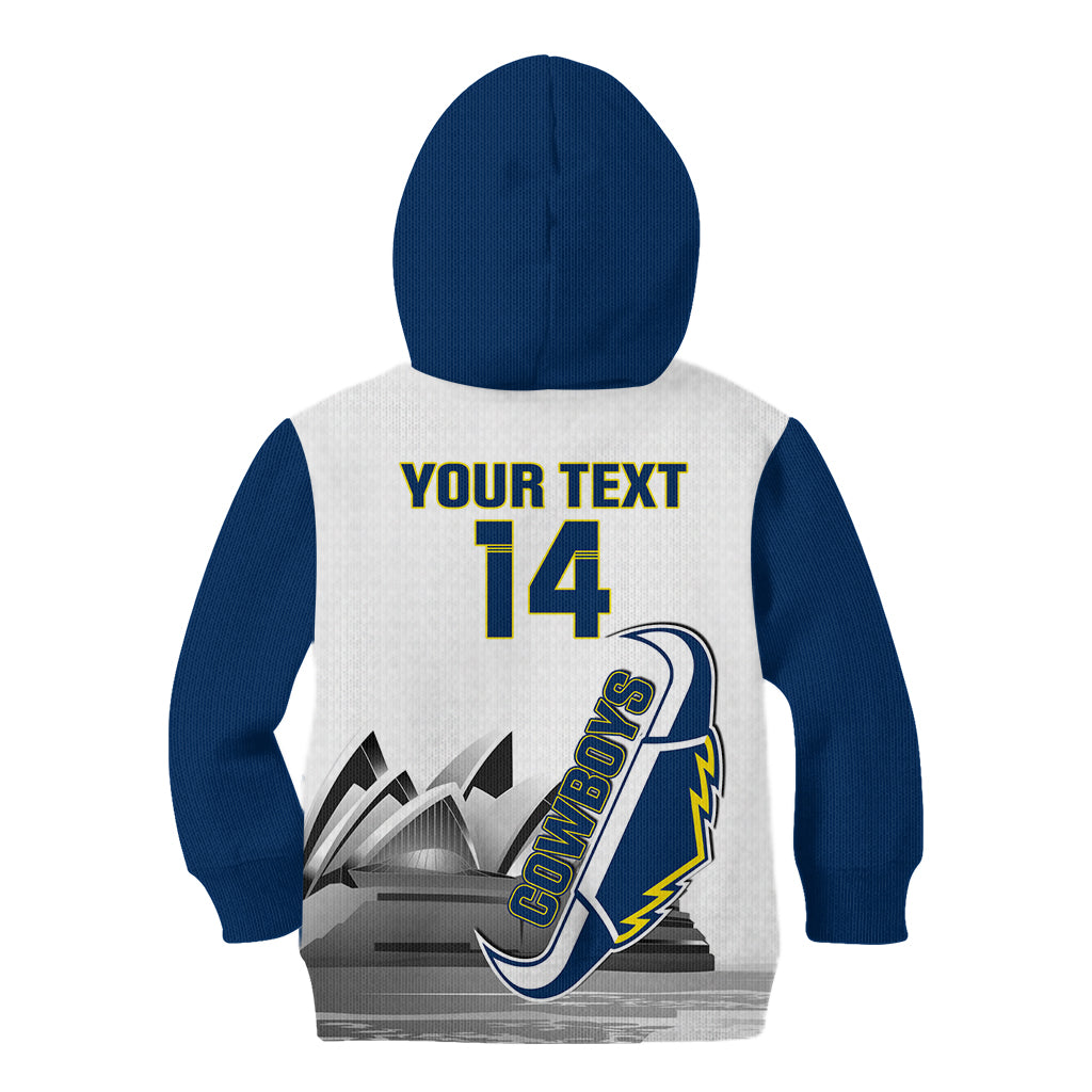 Custom Australia Day Cowboys Kid Hoodie NRL 2024 Sydney Opera House With Map - Vibe Hoodie Shop