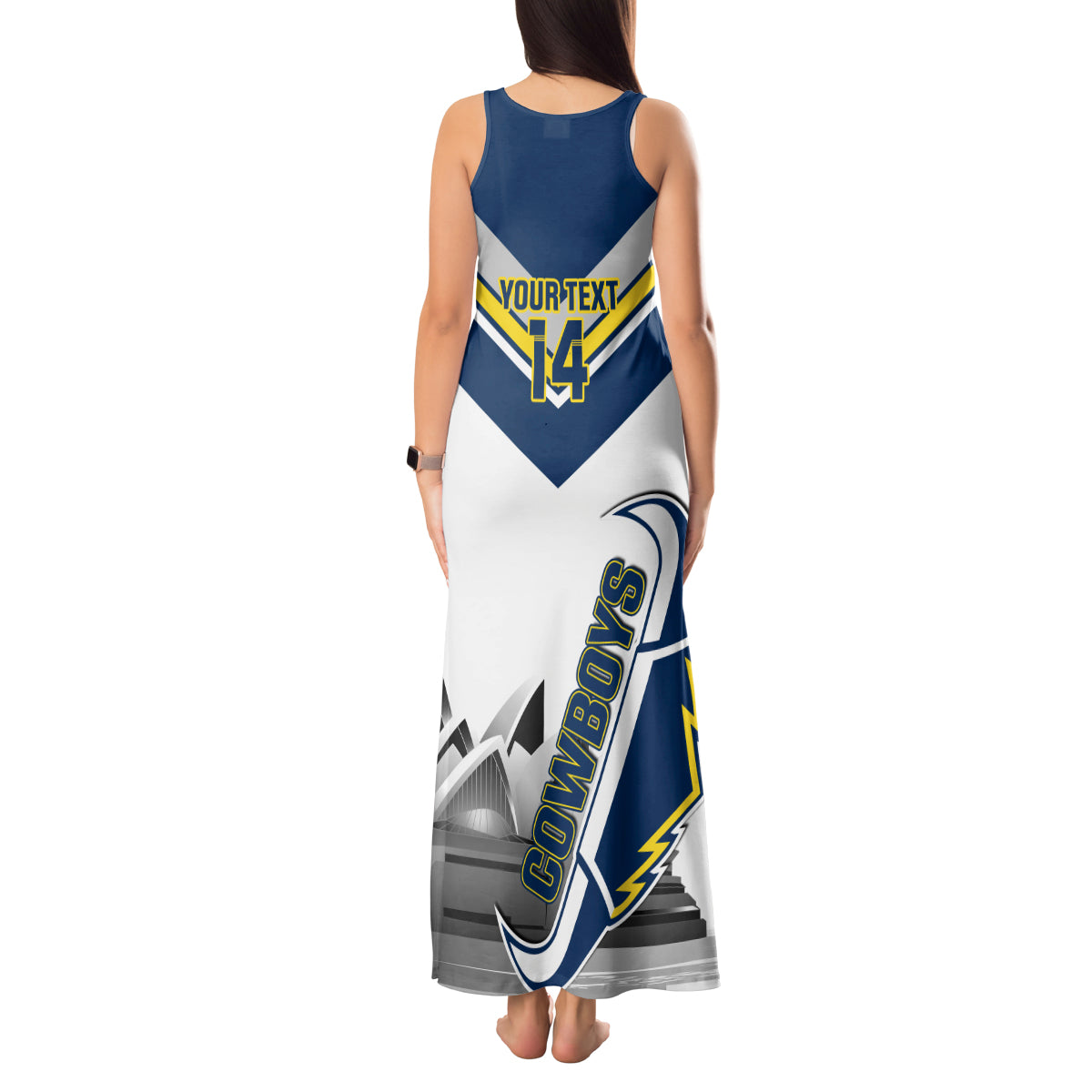 Custom Australia Day Cowboys Tank Maxi Dress NRL 2024 Sydney Opera House With Map