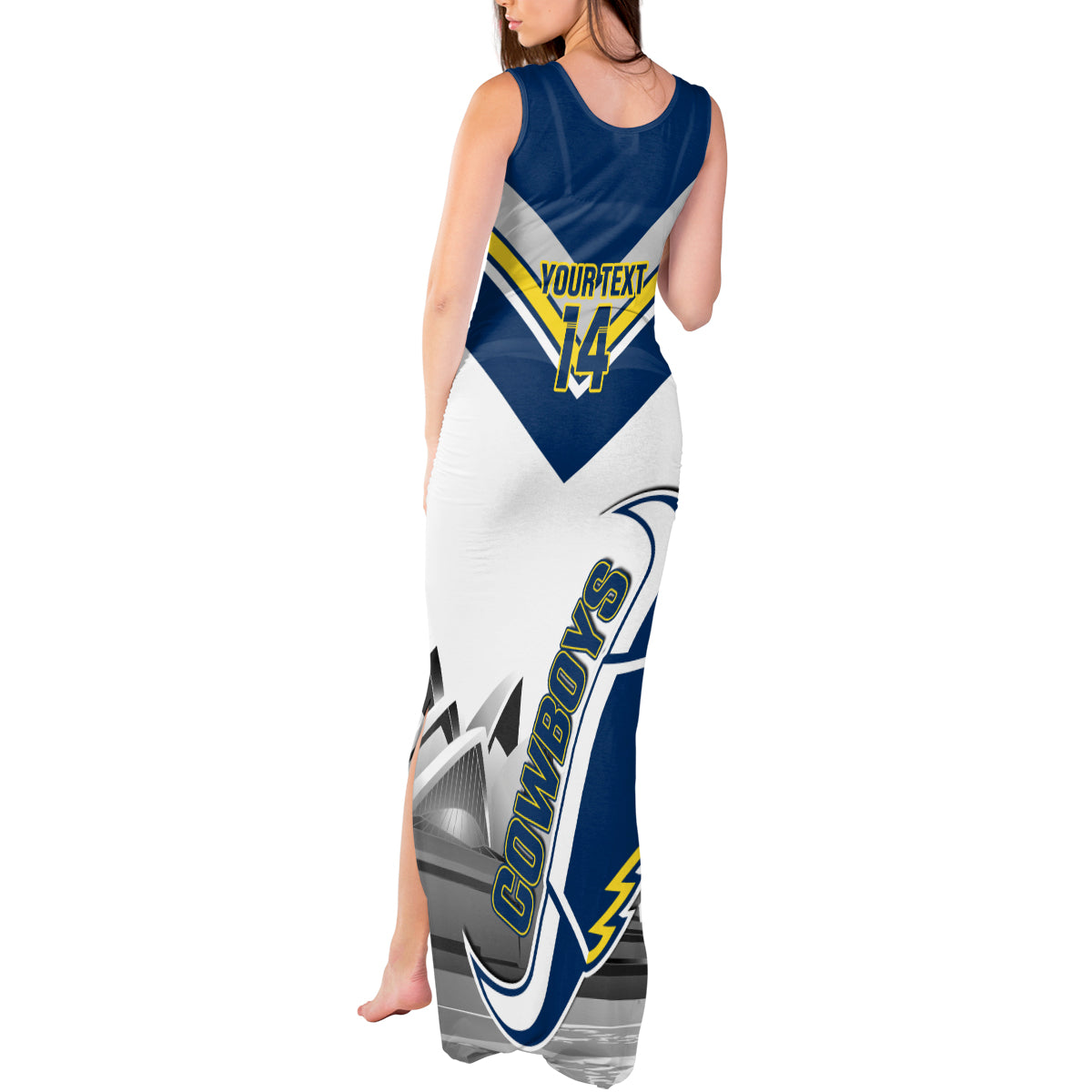 Custom Australia Day Cowboys Tank Maxi Dress NRL 2024 Sydney Opera House With Map