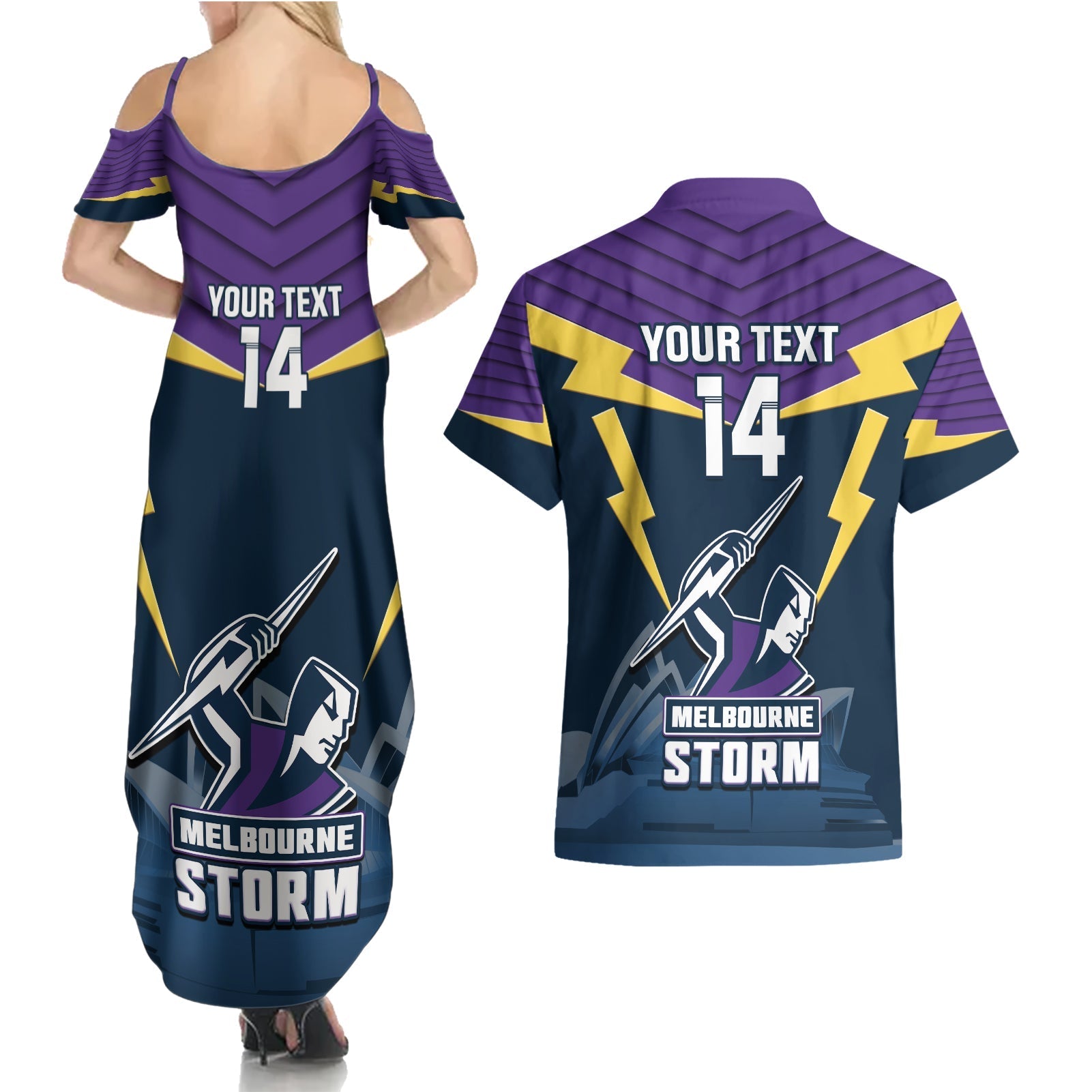 Custom Australia Day Storm Couples Matching Summer Maxi Dress and Hawaiian Shirt NRL 2024 Sydney Opera House With Map