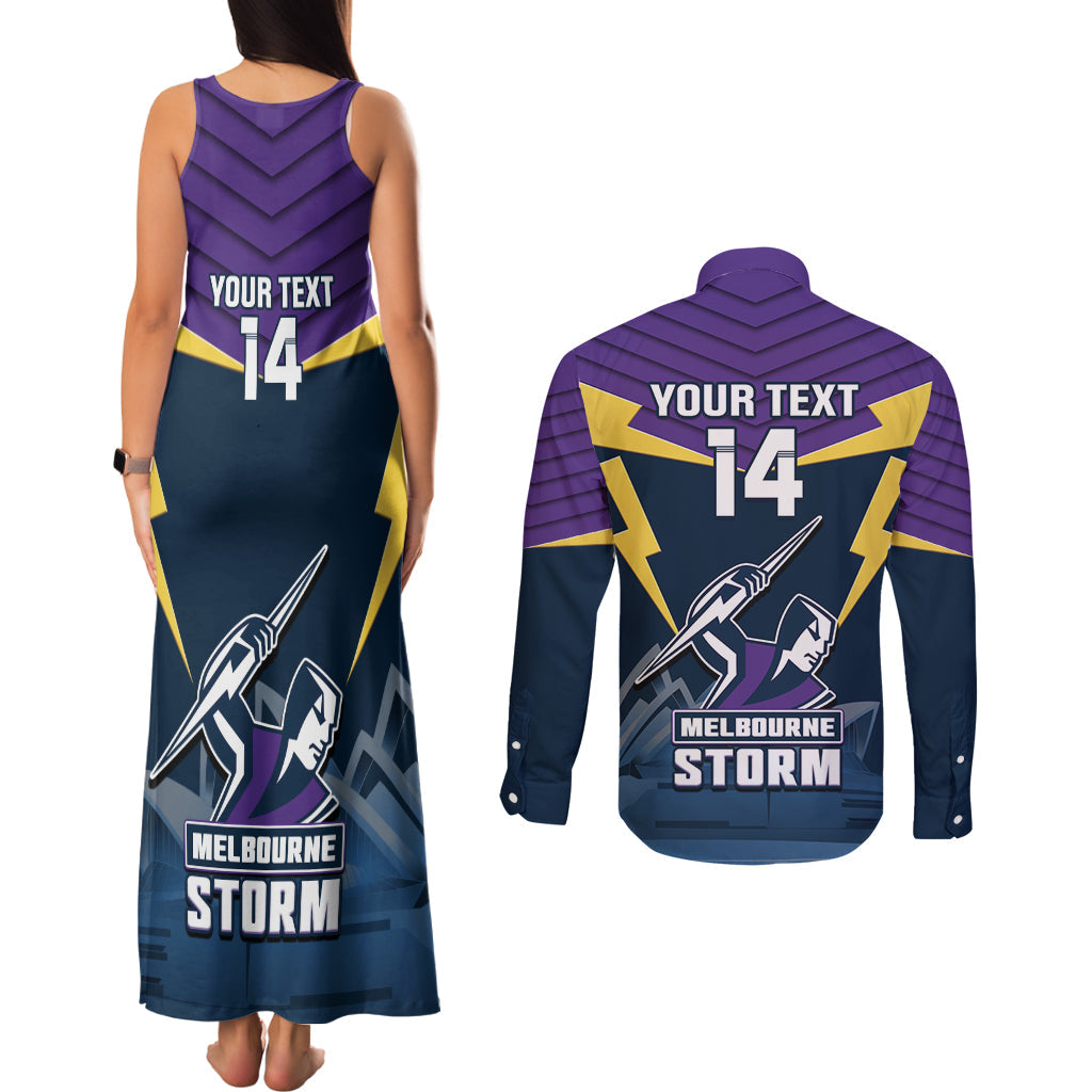 Custom Australia Day Storm Couples Matching Tank Maxi Dress and Long Sleeve Button Shirt NRL 2024 Sydney Opera House With Map