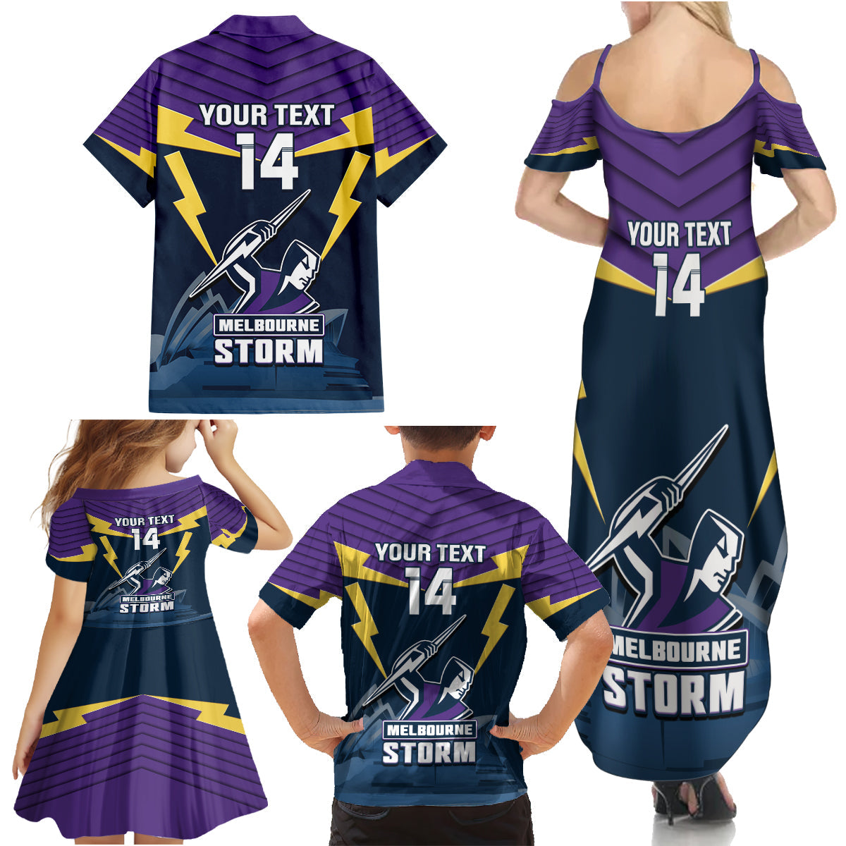 Custom Australia Day Storm Family Matching Summer Maxi Dress and Hawaiian Shirt NRL 2024 Sydney Opera House With Map