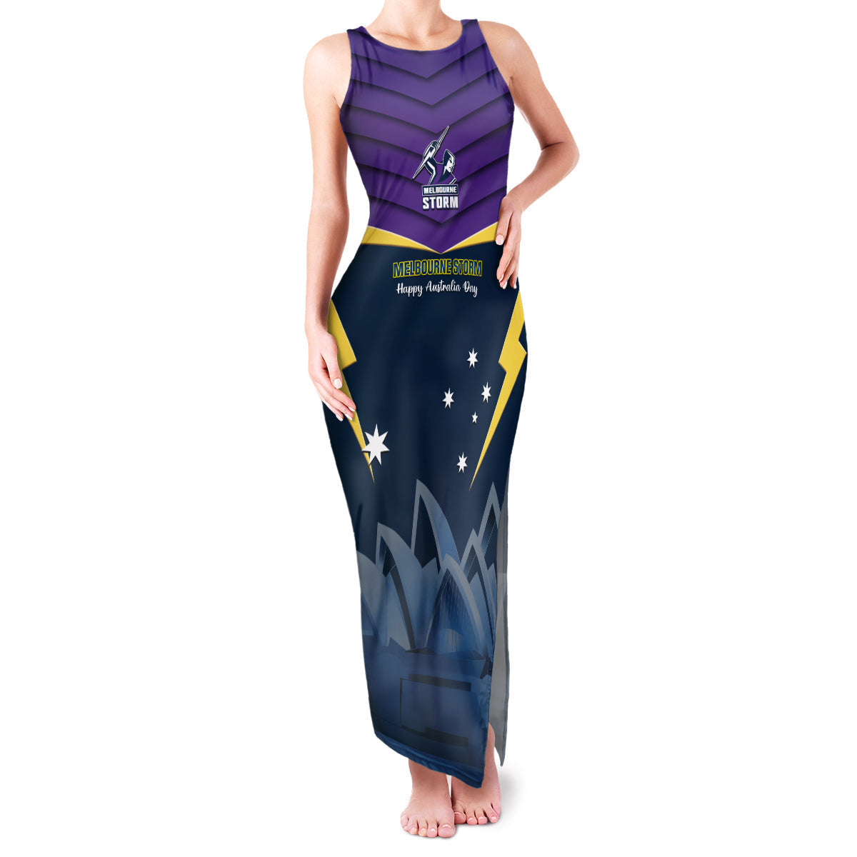 Custom Australia Day Storm Family Matching Tank Maxi Dress and Hawaiian Shirt NRL 2024 Sydney Opera House With Map