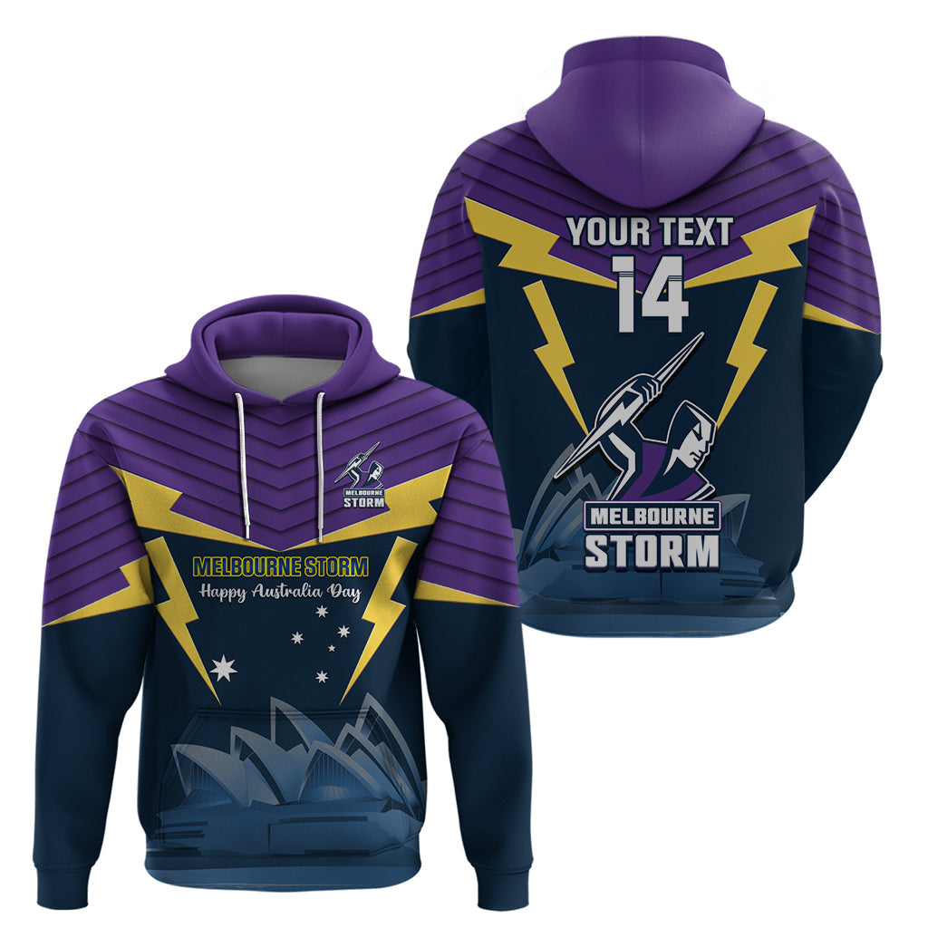 Custom Australia Day Storm Hoodie NRL 2024 Sydney Opera House With Map