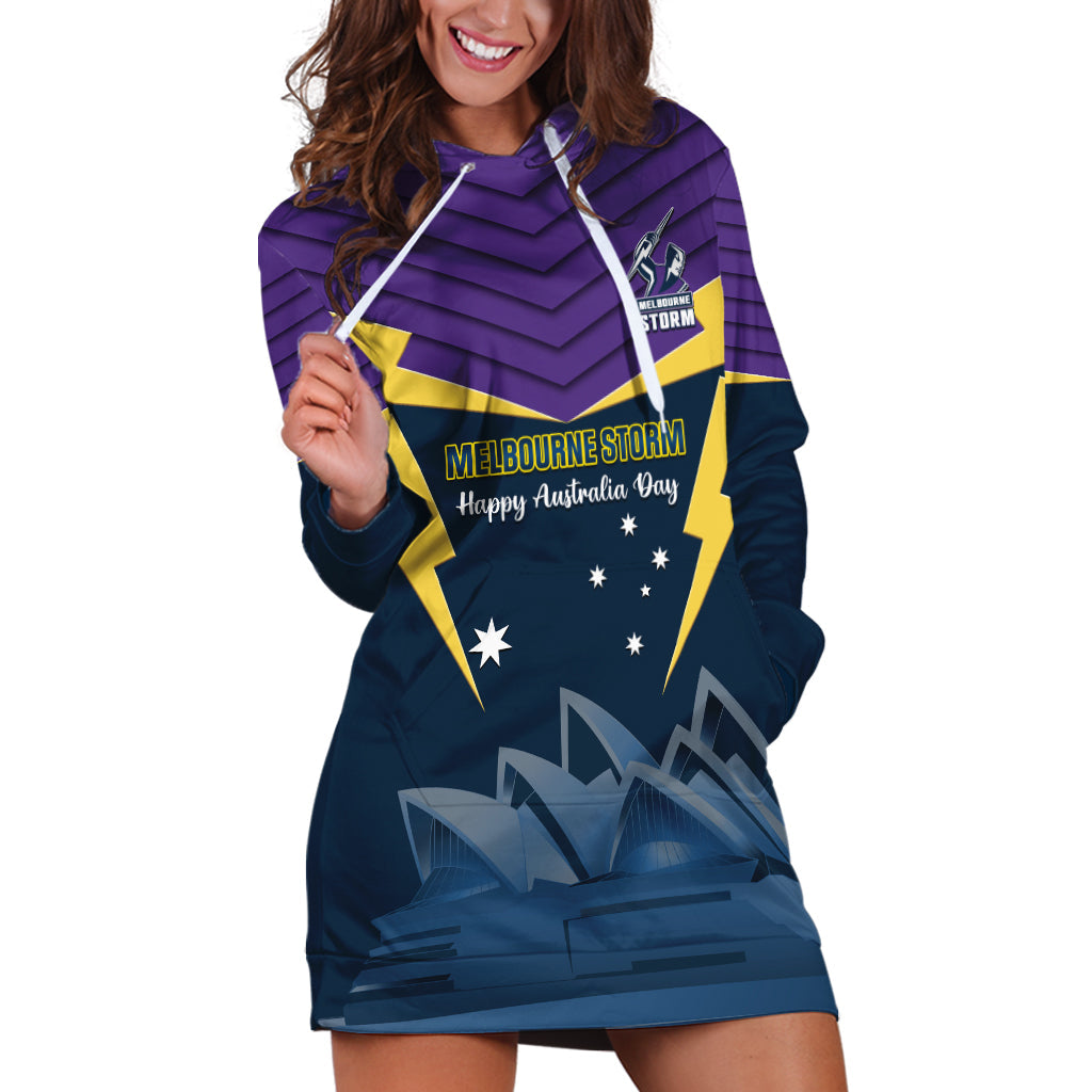 Custom Australia Day Storm Hoodie Dress NRL 2024 Sydney Opera House With Map