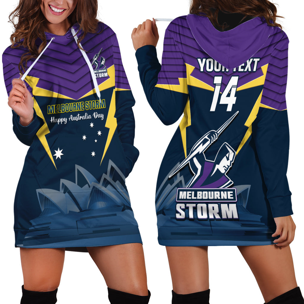 Custom Australia Day Storm Hoodie Dress NRL 2024 Sydney Opera House With Map