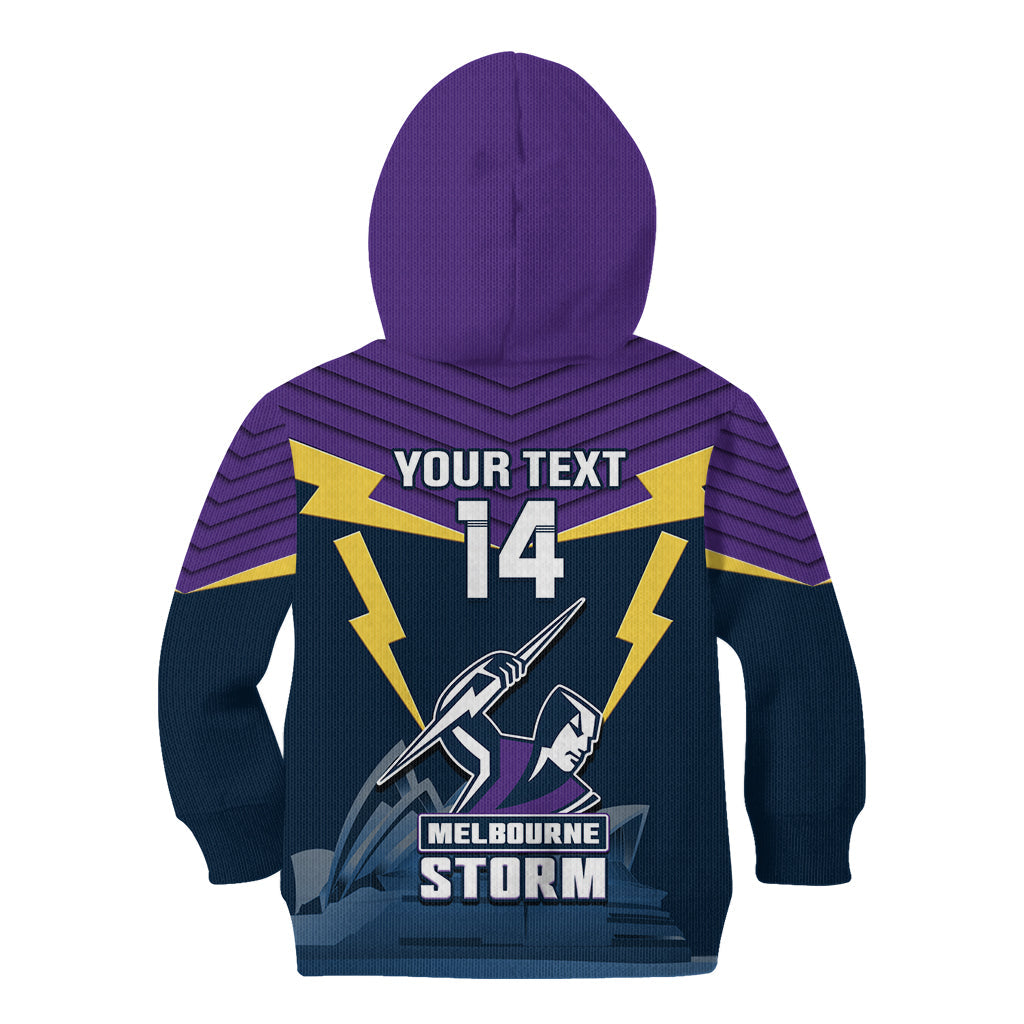 Custom Australia Day Storm Kid Hoodie NRL 2024 Sydney Opera House With Map