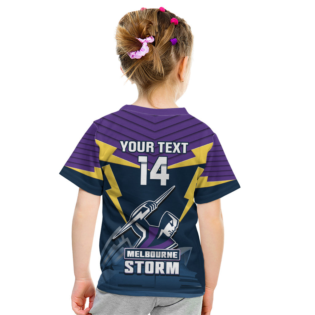 Custom Australia Day Storm Kid T Shirt NRL 2024 Sydney Opera House With Map