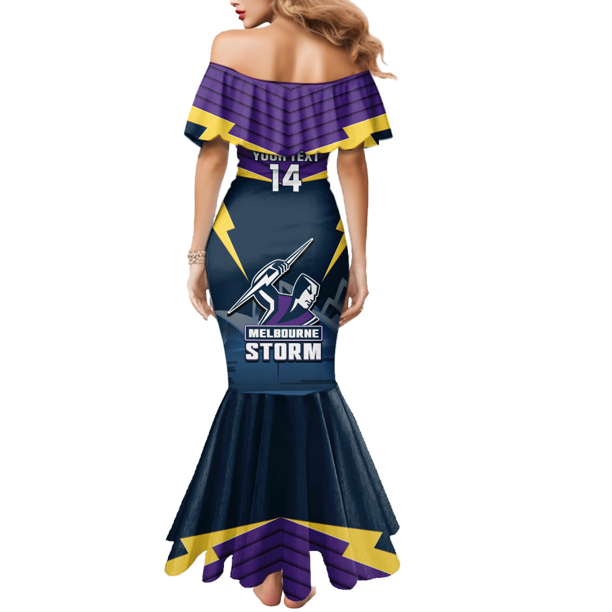 Custom Australia Day Storm Mermaid Dress NRL 2024 Sydney Opera House With Map