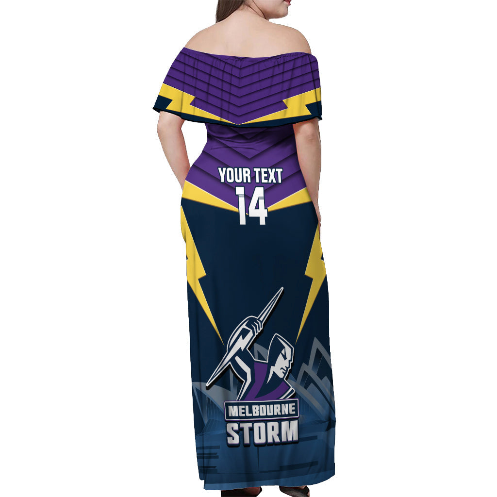 Custom Australia Day Storm Off Shoulder Maxi Dress NRL 2024 Sydney Opera House With Map