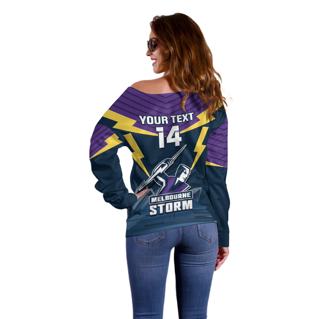 Custom Australia Day Storm Off Shoulder Sweater NRL 2024 Sydney Opera House With Map