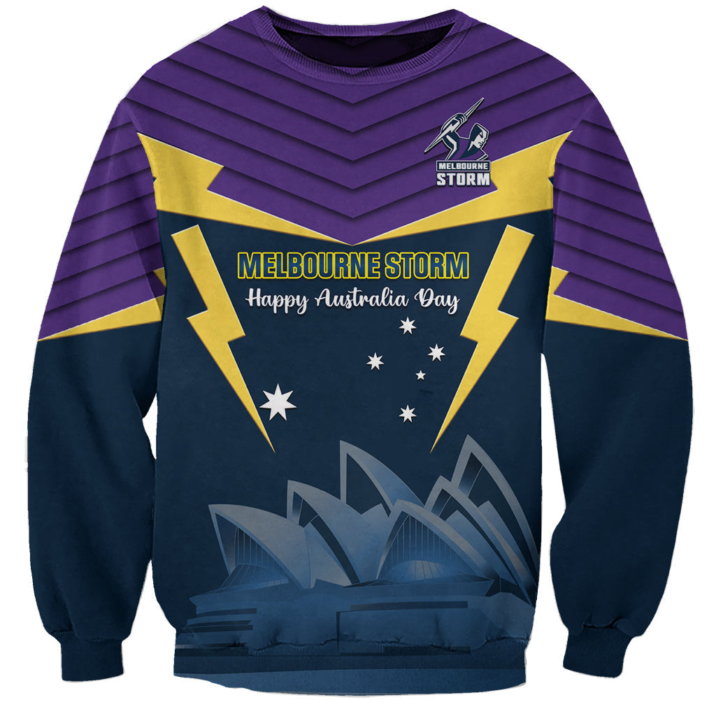 Custom Australia Day Storm Sweatshirt NRL 2024 Sydney Opera House With Map