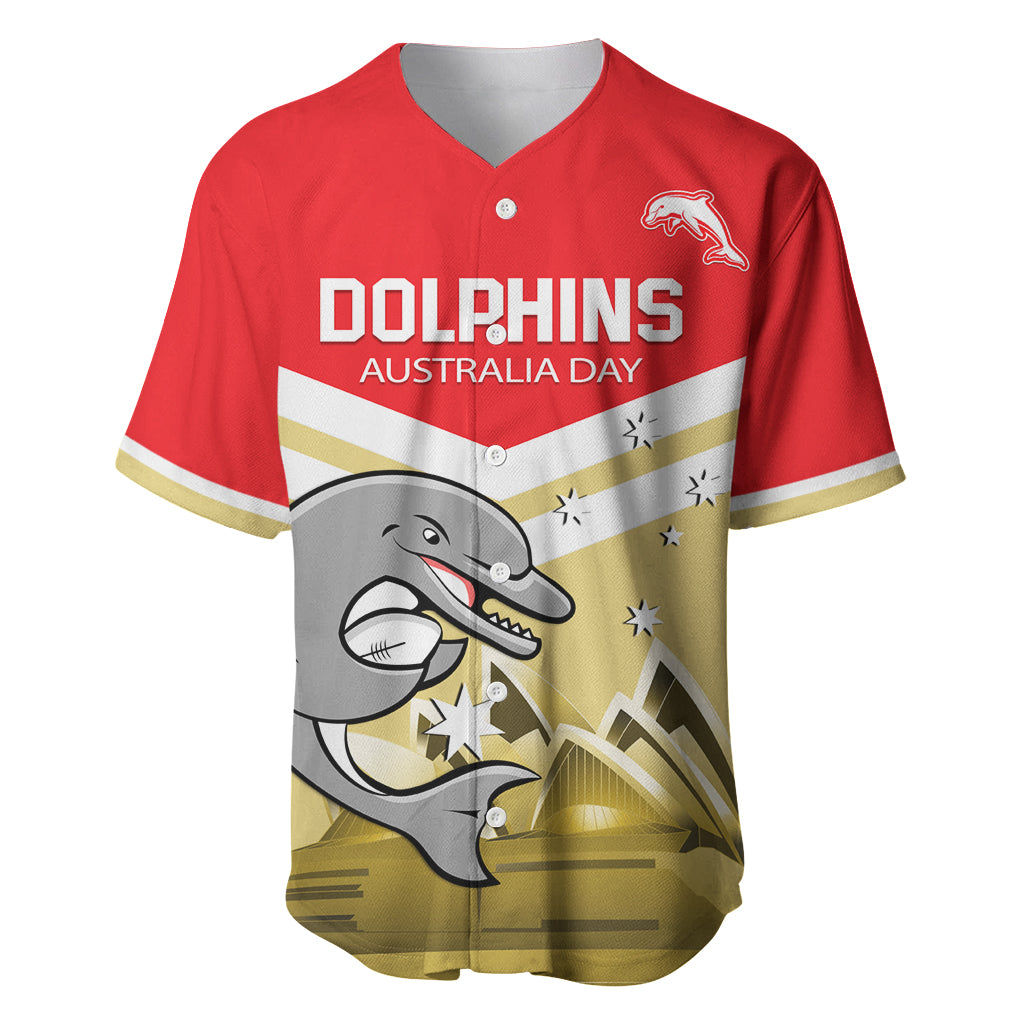 Custom Australia Day Dolphins Baseball Jersey NRL 2024 With Sydney Opera House - Vibe Hoodie Shop