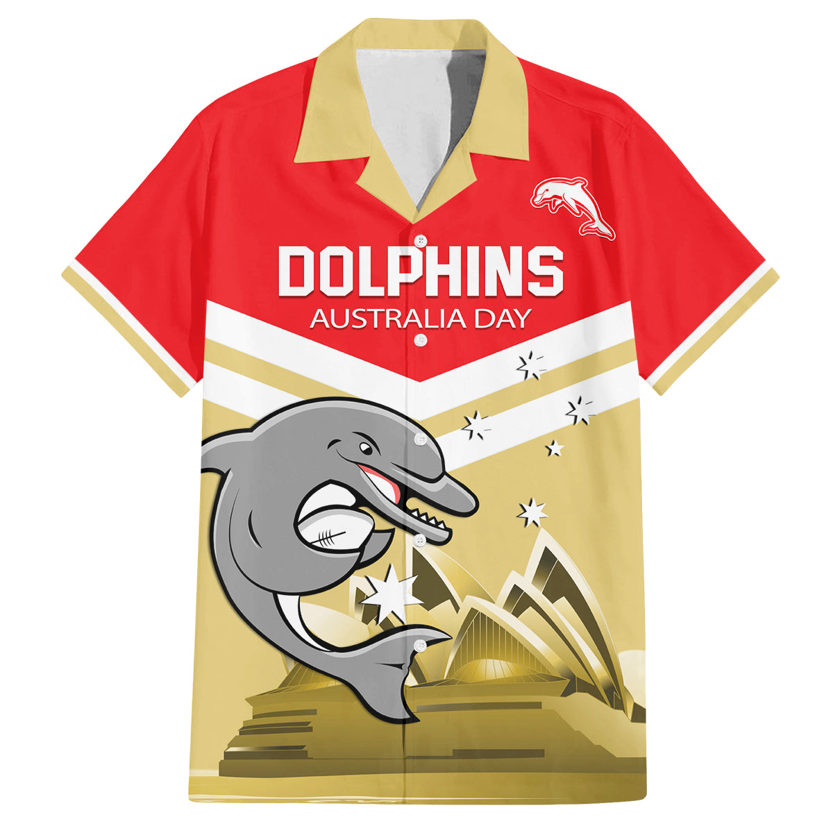 Custom Australia Day Dolphins Family Matching Long Sleeve Bodycon Dress and Hawaiian Shirt NRL 2024 With Sydney Opera House