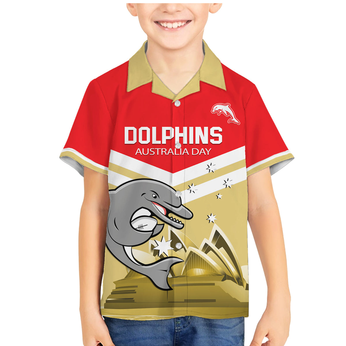 Custom Australia Day Dolphins Family Matching Mermaid Dress and Hawaiian Shirt NRL 2024 With Sydney Opera House