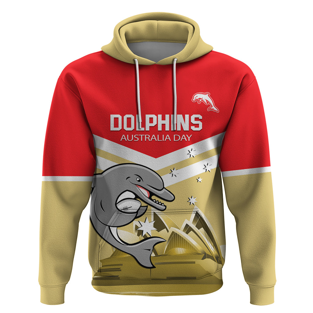 Custom Australia Day Dolphins Hoodie NRL 2024 With Sydney Opera House - Vibe Hoodie Shop