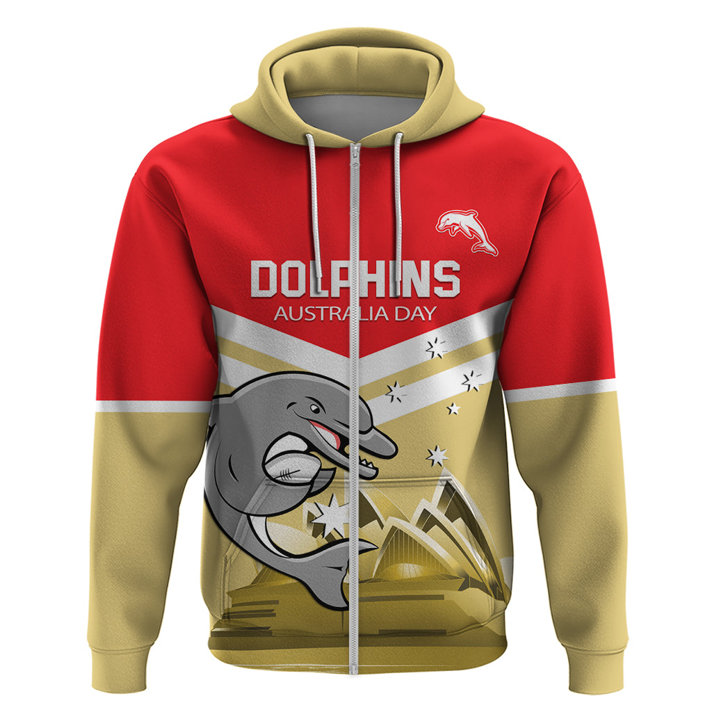 Custom Australia Day Dolphins Hoodie NRL 2024 With Sydney Opera House - Vibe Hoodie Shop