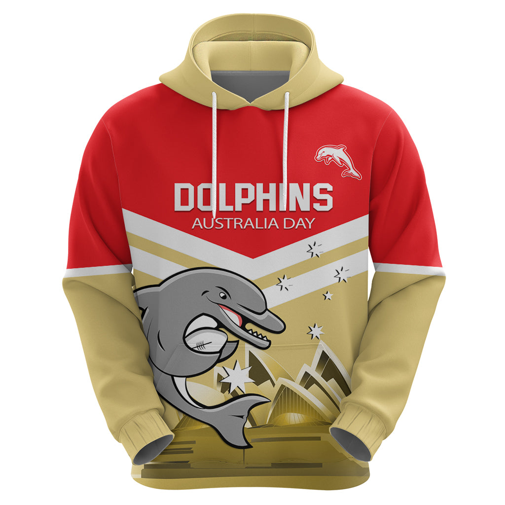 Custom Australia Day Dolphins Hoodie NRL 2024 With Sydney Opera House - Vibe Hoodie Shop