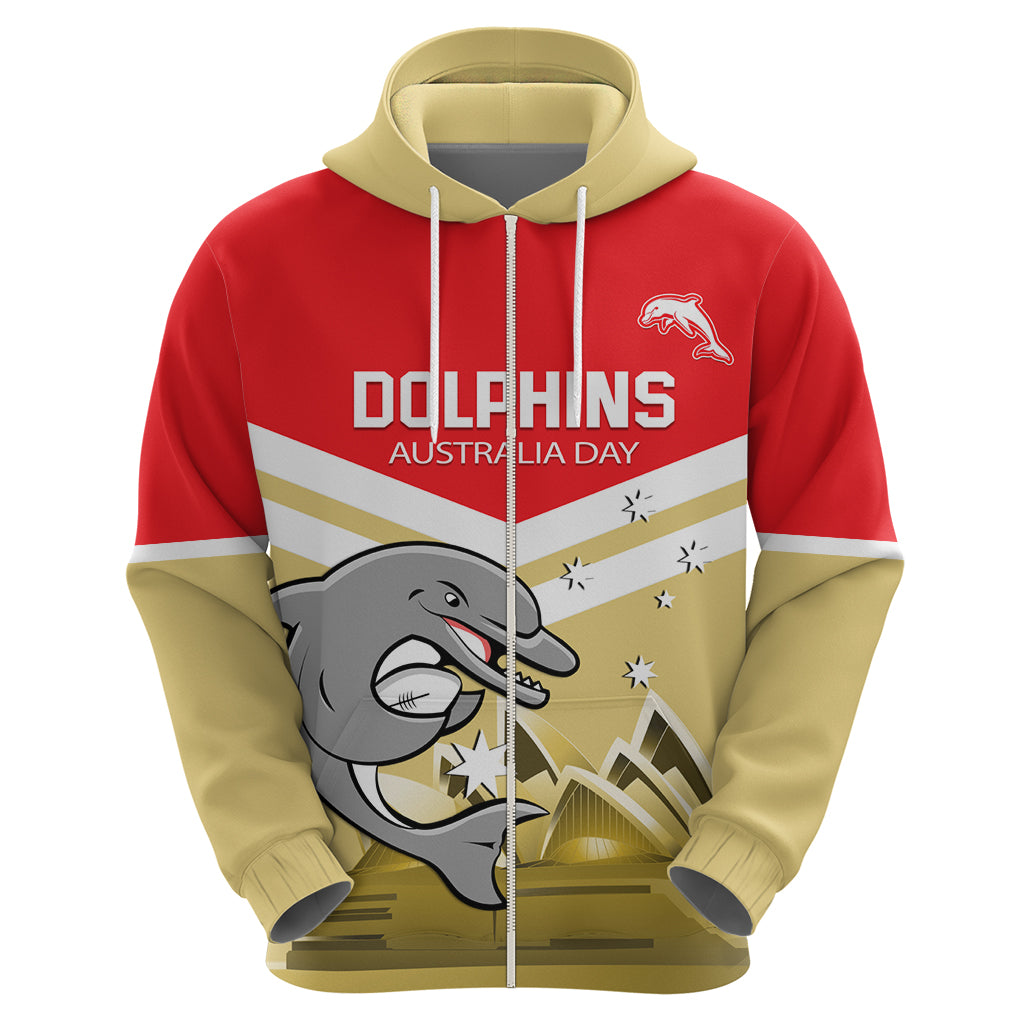 Custom Australia Day Dolphins Hoodie NRL 2024 With Sydney Opera House - Vibe Hoodie Shop