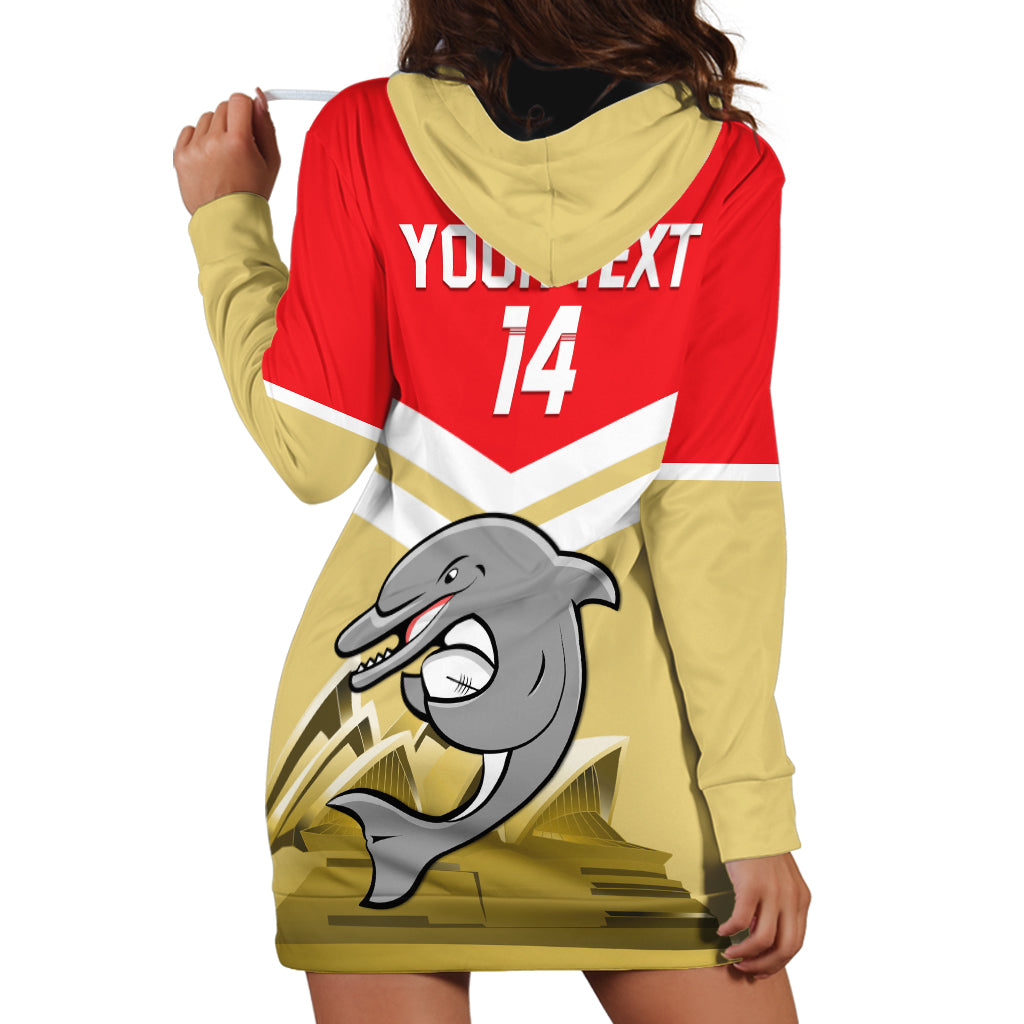 Custom Australia Day Dolphins Hoodie Dress NRL 2024 With Sydney Opera House - Vibe Hoodie Shop