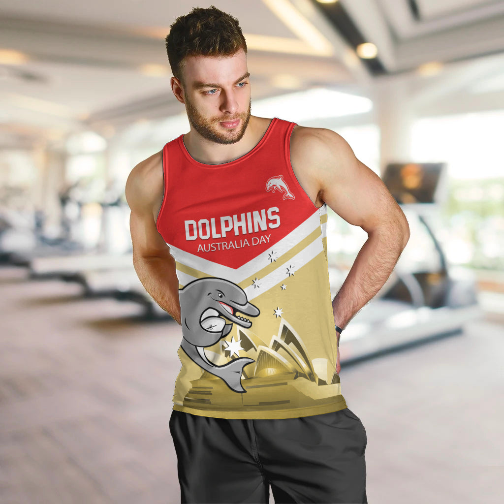 Custom Australia Day Dolphins Men Tank Top NRL 2024 With Sydney Opera House - Vibe Hoodie Shop