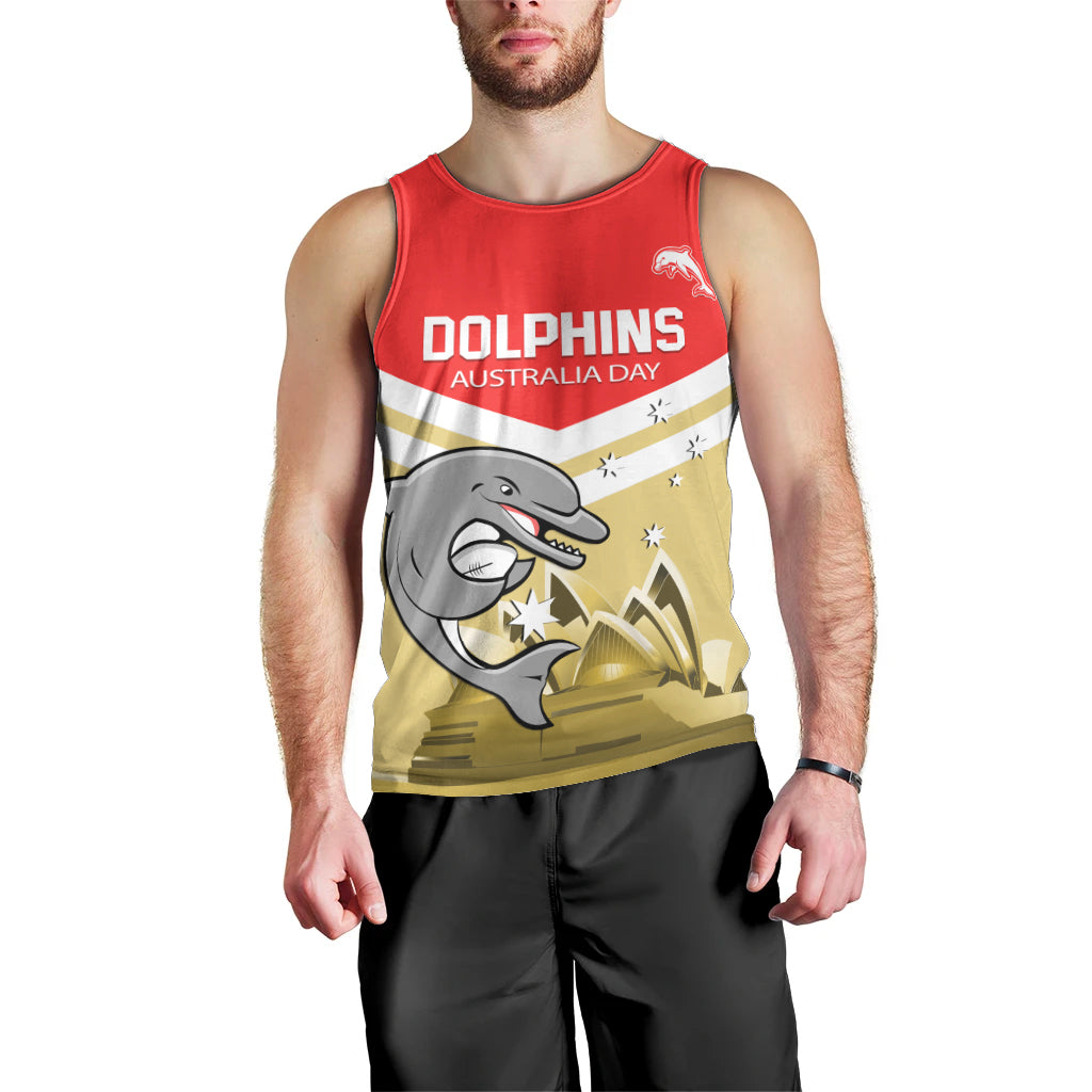 Custom Australia Day Dolphins Men Tank Top NRL 2024 With Sydney Opera House - Vibe Hoodie Shop