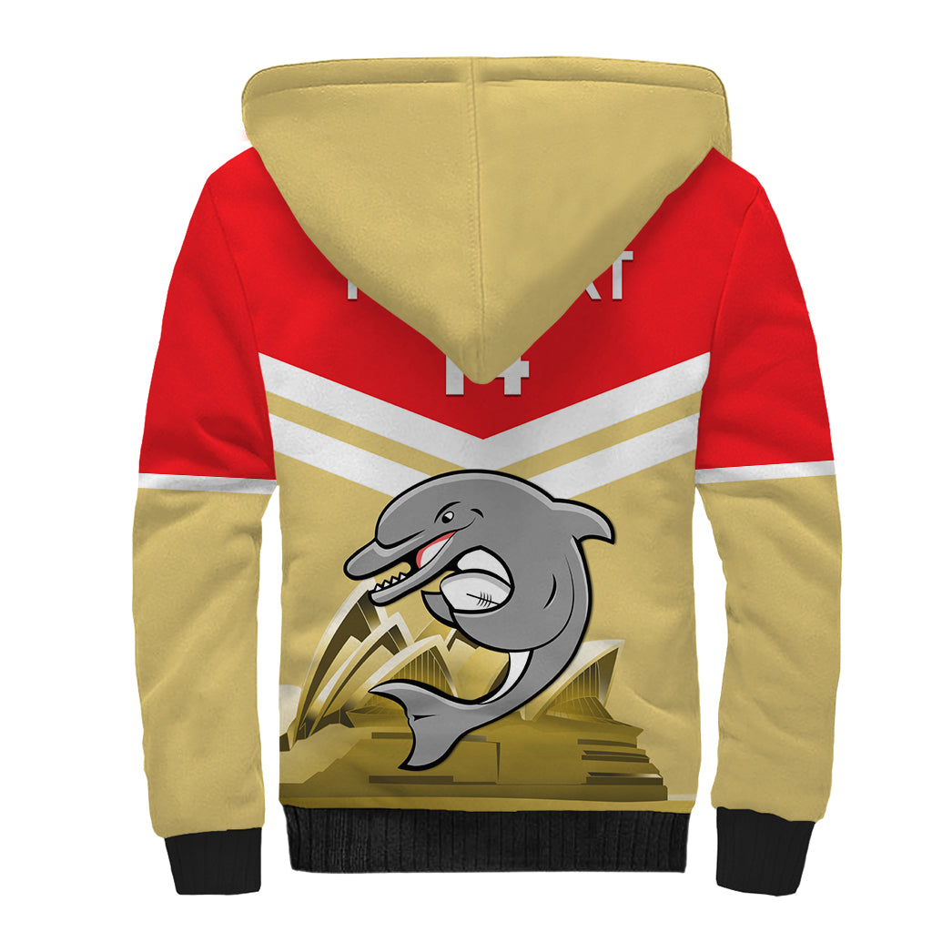 Custom Australia Day Dolphins Sherpa Hoodie NRL 2024 With Sydney Opera House - Vibe Hoodie Shop