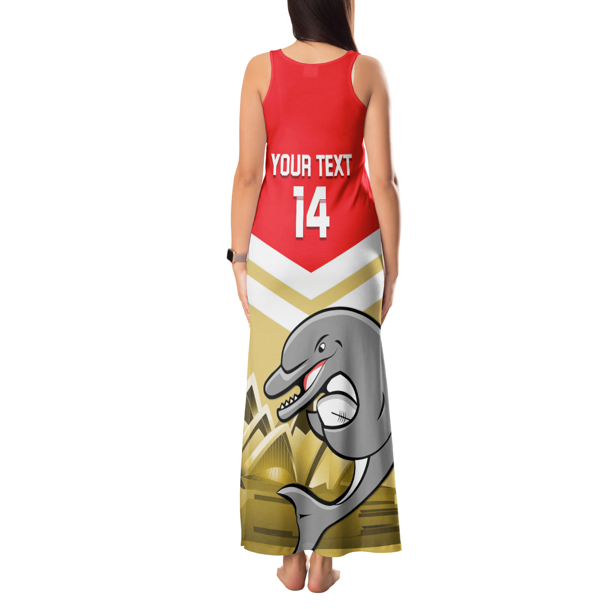 Custom Australia Day Dolphins Tank Maxi Dress NRL 2024 With Sydney Opera House