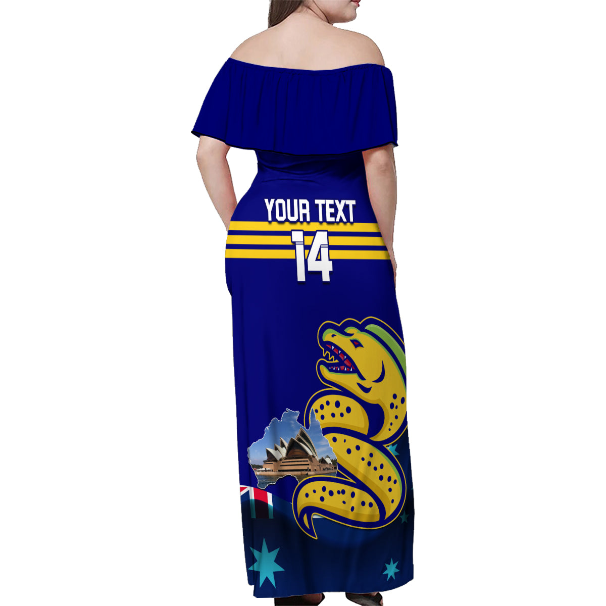 Custom Australia Day Eels Family Matching Off Shoulder Maxi Dress and Hawaiian Shirt NRL 2024 Sydney Opera House With Map