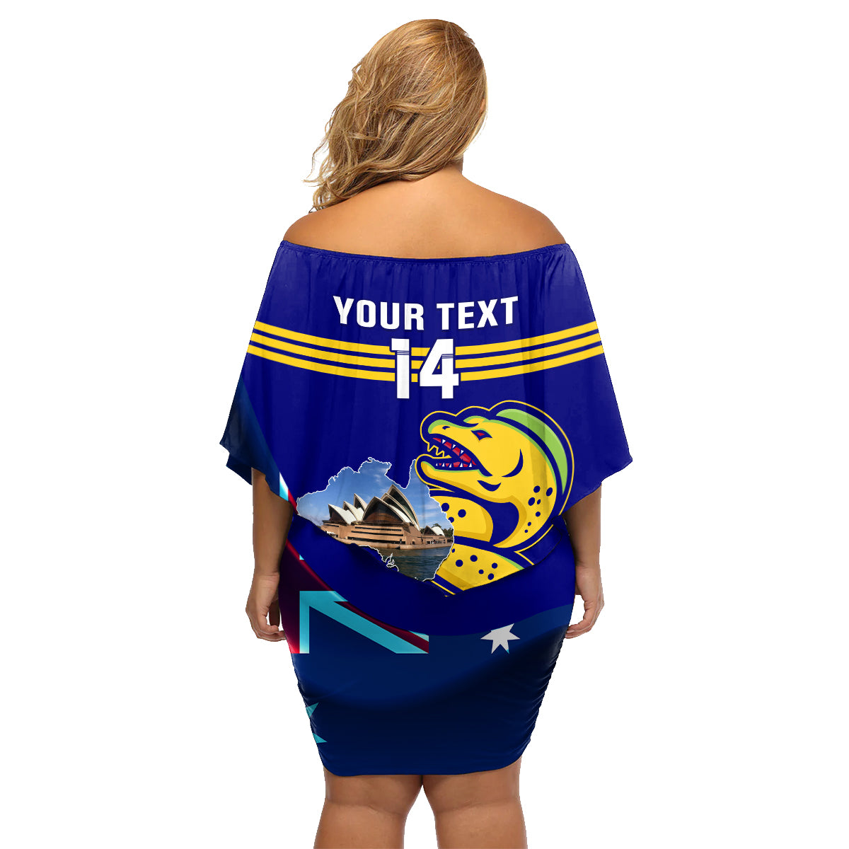 Custom Australia Day Eels Family Matching Off Shoulder Short Dress and Hawaiian Shirt NRL 2024 Sydney Opera House With Map