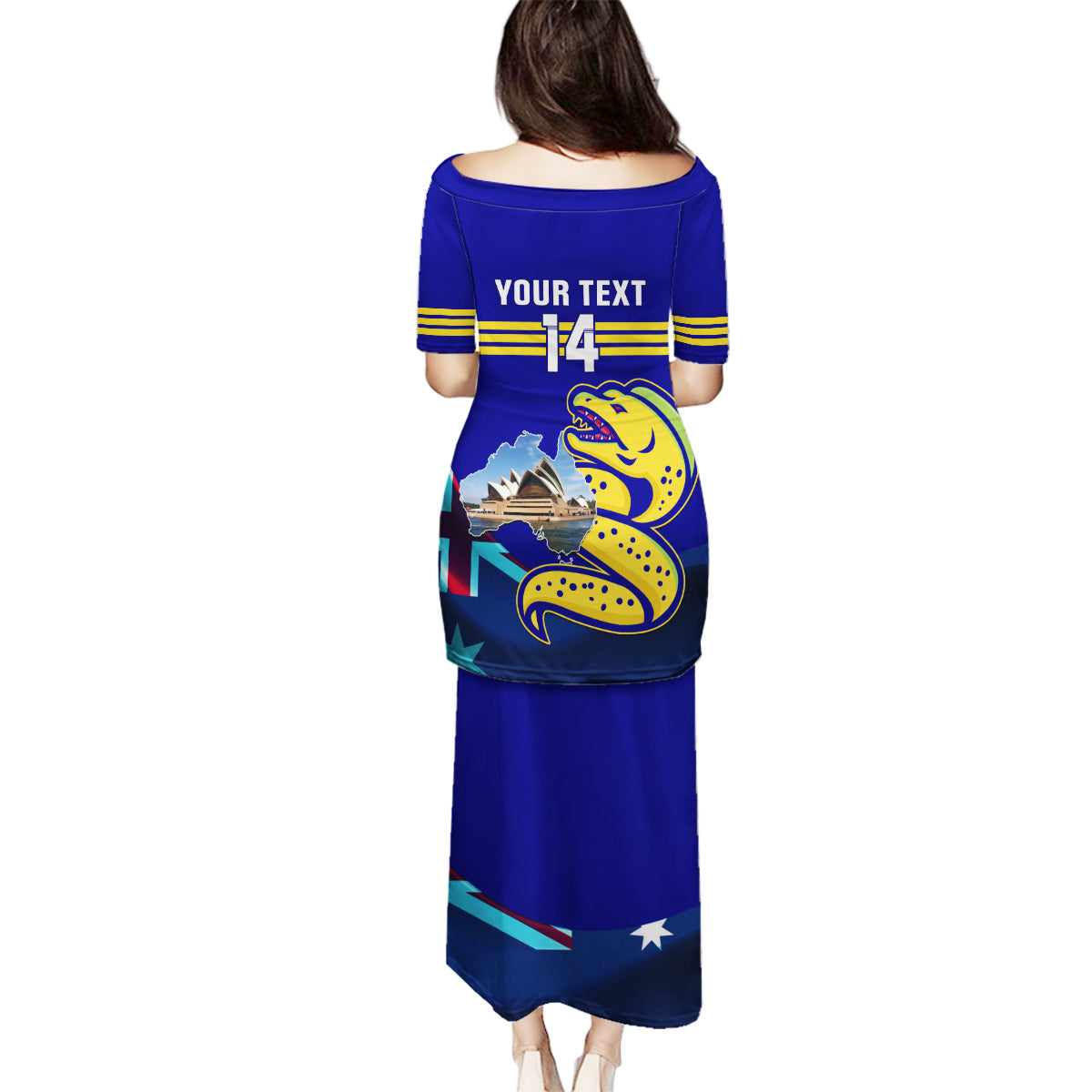 Custom Australia Day Eels Family Matching Puletasi and Hawaiian Shirt NRL 2024 Sydney Opera House With Map