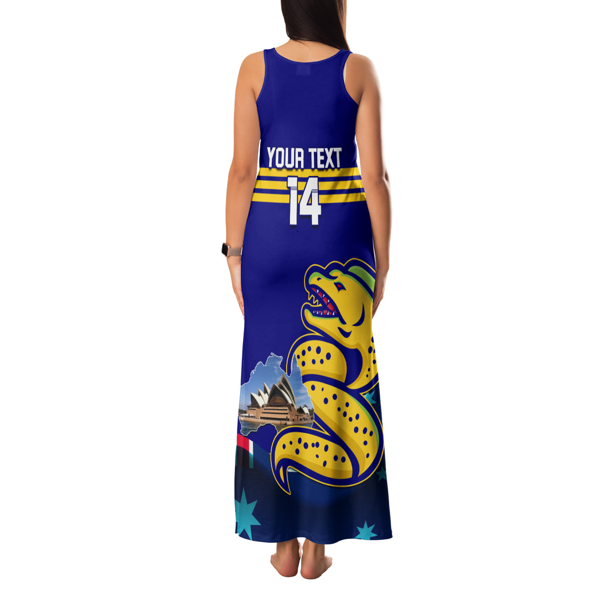 Custom Australia Day Eels Family Matching Tank Maxi Dress and Hawaiian Shirt NRL 2024 Sydney Opera House With Map