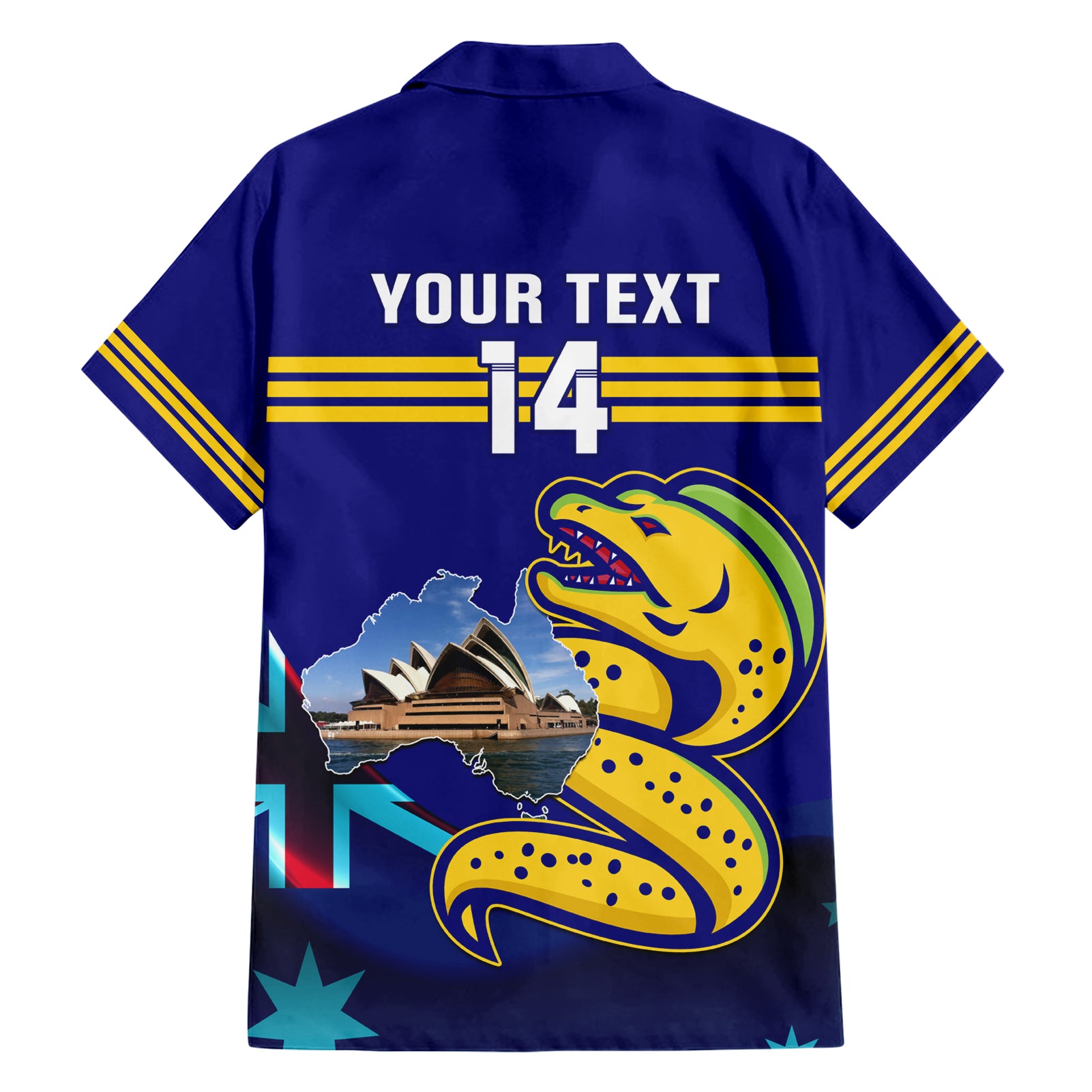 Custom Australia Day Eels Hawaiian Shirt NRL 2024 Sydney Opera House With Map - Vibe Hoodie Shop