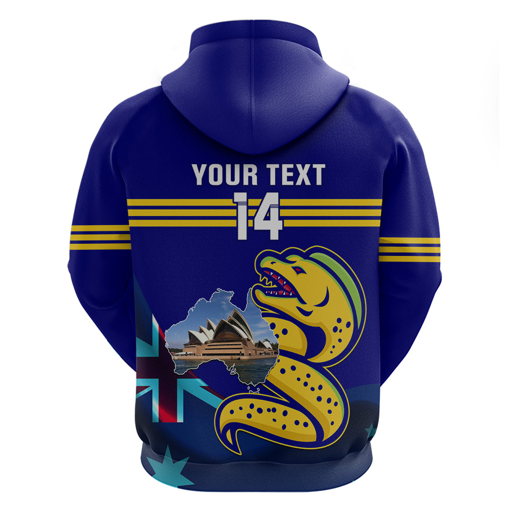 Custom Australia Day Eels Hoodie NRL 2024 Sydney Opera House With Map - Vibe Hoodie Shop