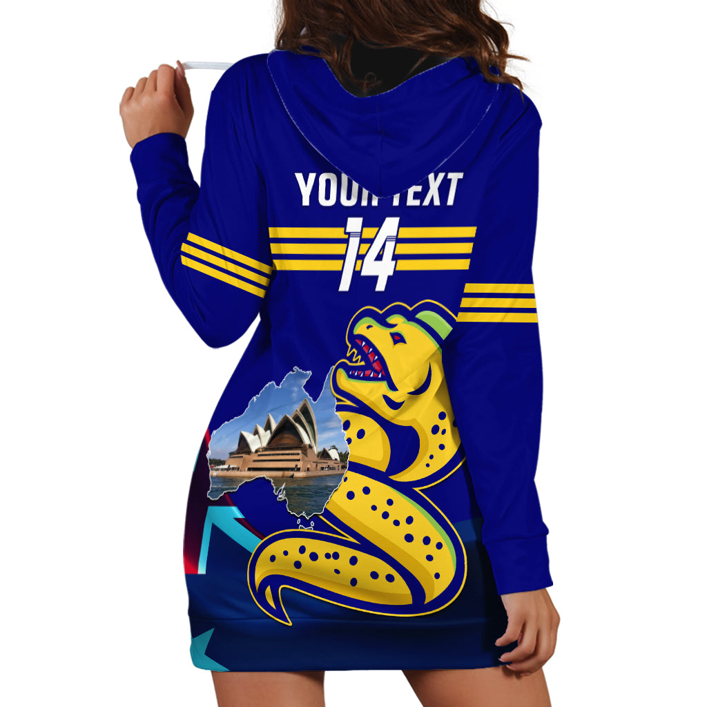 Custom Australia Day Eels Hoodie Dress NRL 2024 Sydney Opera House With Map - Vibe Hoodie Shop