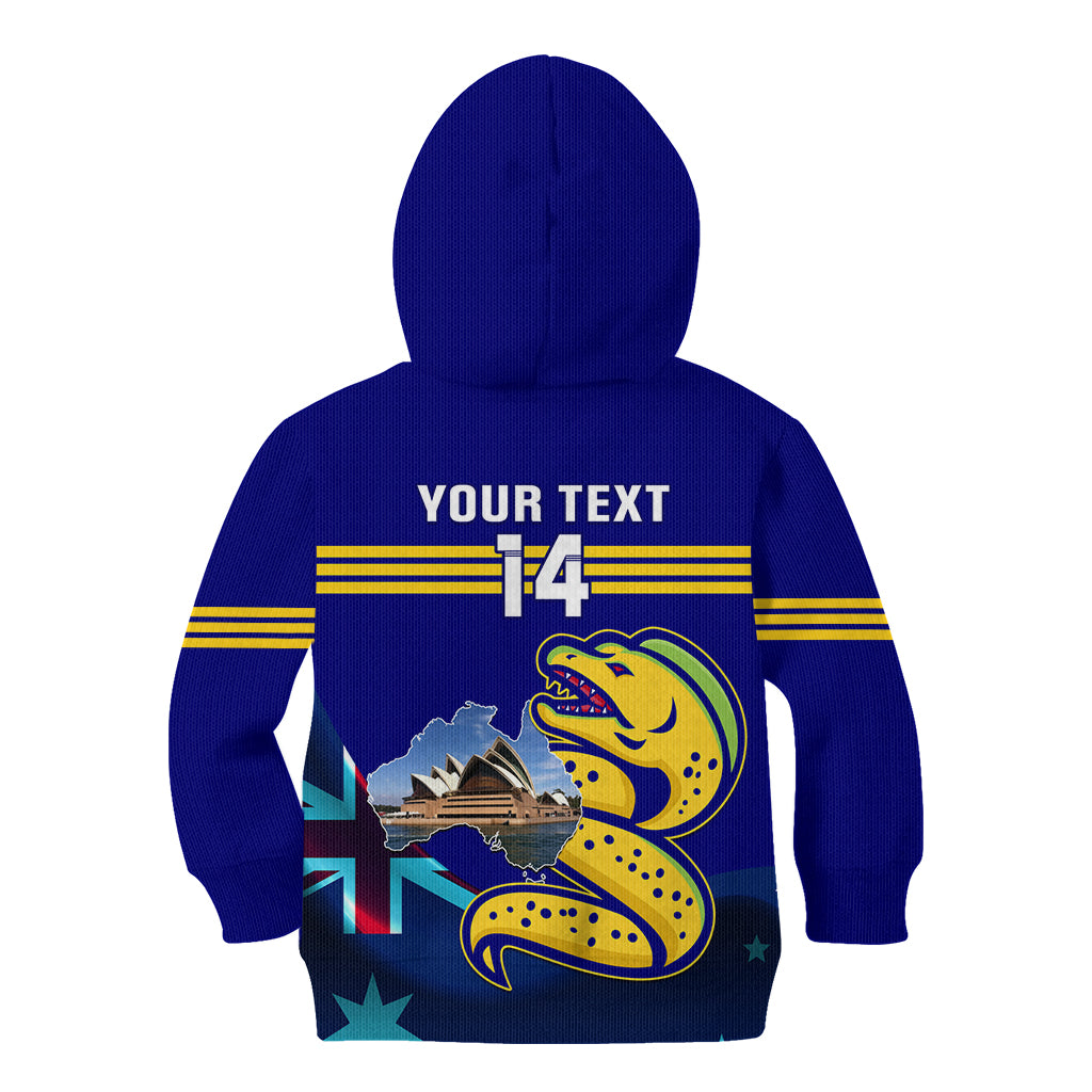 Custom Australia Day Eels Kid Hoodie NRL 2024 Sydney Opera House With Map - Vibe Hoodie Shop