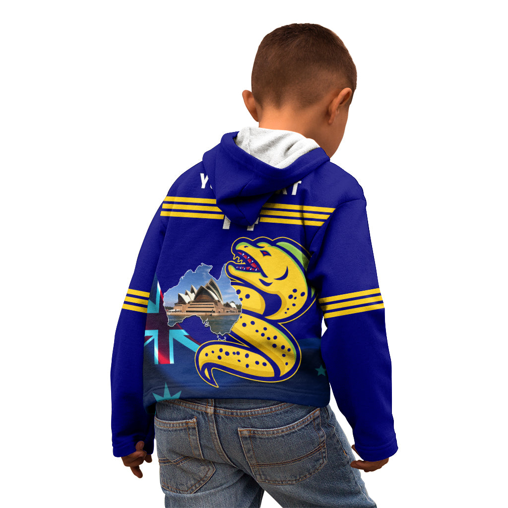 Custom Australia Day Eels Kid Hoodie NRL 2024 Sydney Opera House With Map - Vibe Hoodie Shop