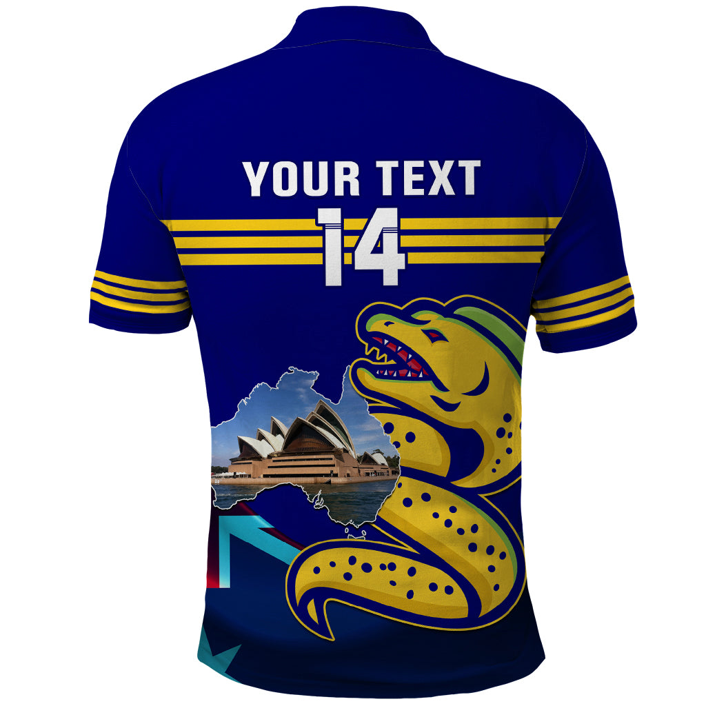 Custom Australia Day Eels Polo Shirt NRL 2024 Sydney Opera House With Map - Vibe Hoodie Shop