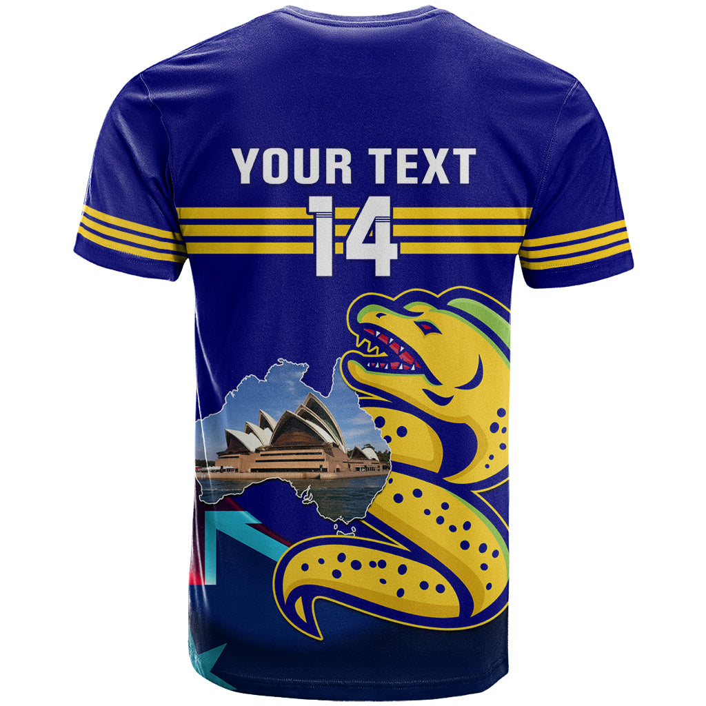 Custom Australia Day Eels T Shirt NRL 2024 Sydney Opera House With Map - Vibe Hoodie Shop