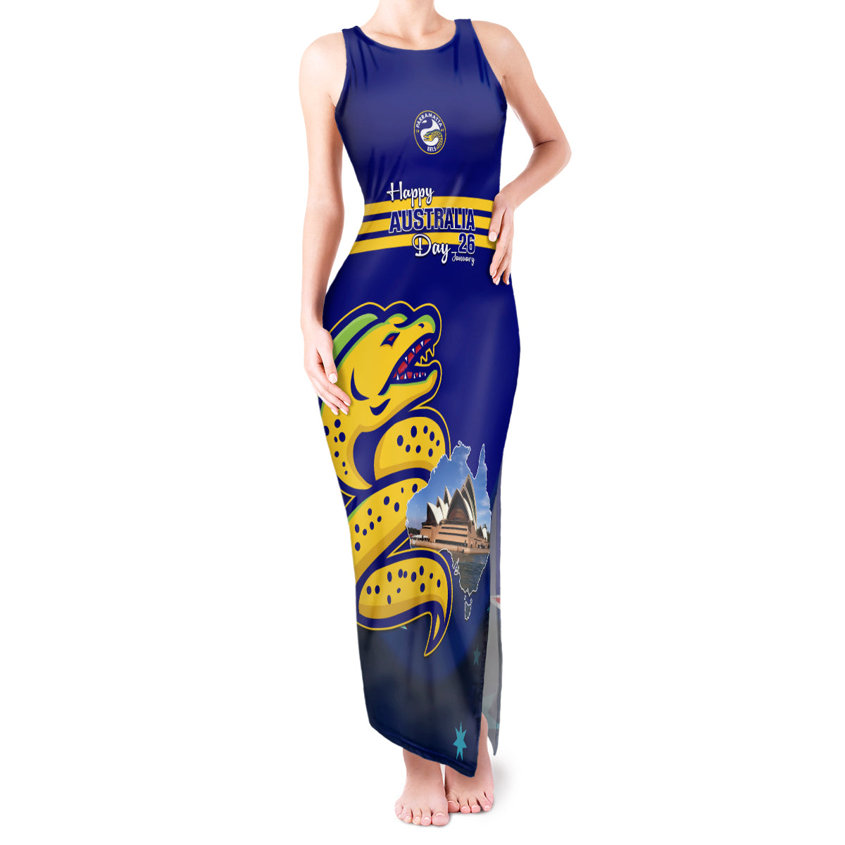 Custom Australia Day Eels Tank Maxi Dress NRL 2024 Sydney Opera House With Map