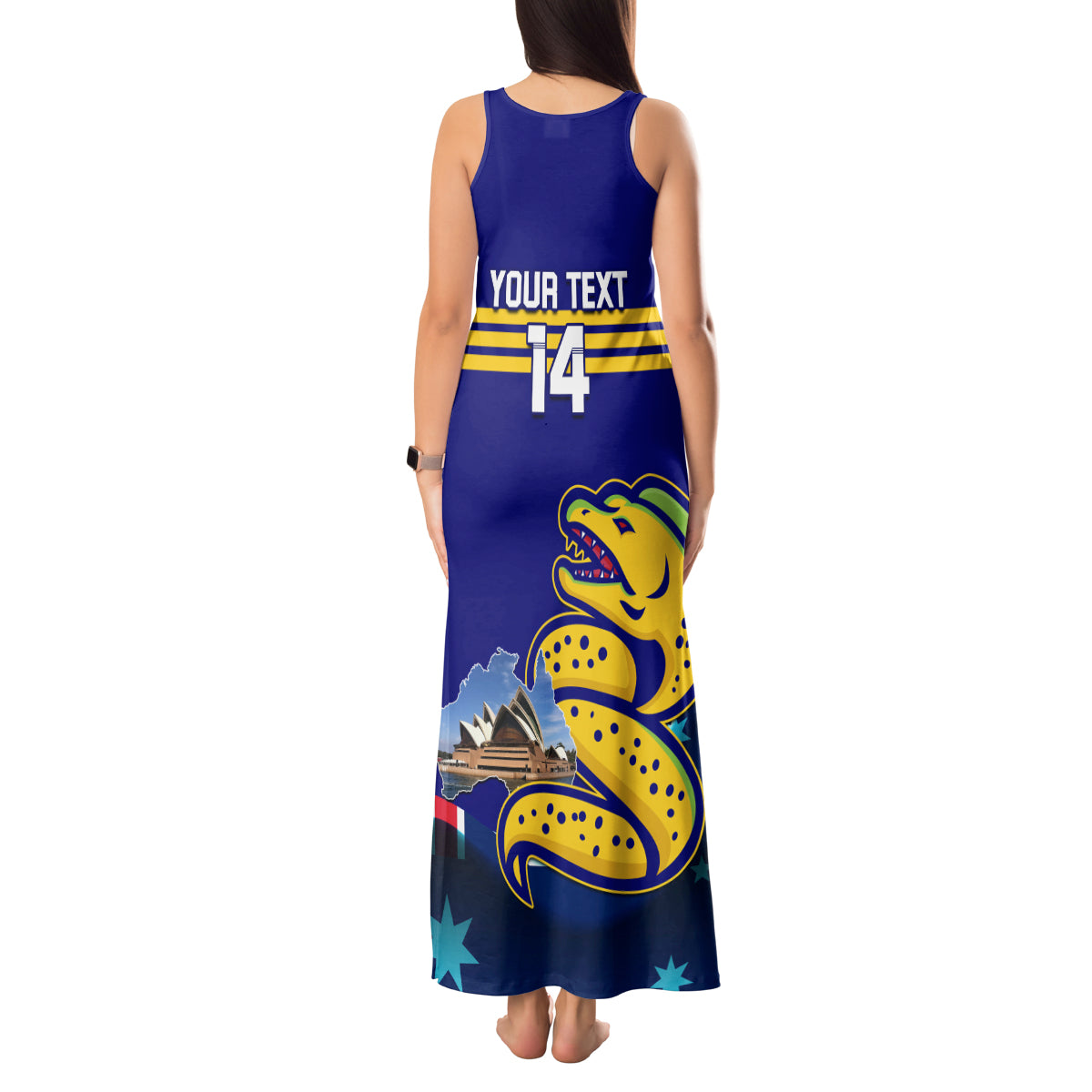 Custom Australia Day Eels Tank Maxi Dress NRL 2024 Sydney Opera House With Map