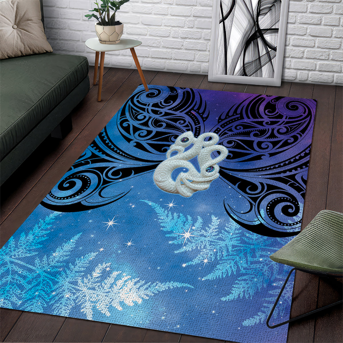 New Zealand Matariki Area Rug Aotearoa Maori New Year Manaia Galaxy Vibes - Vibe Hoodie Shop