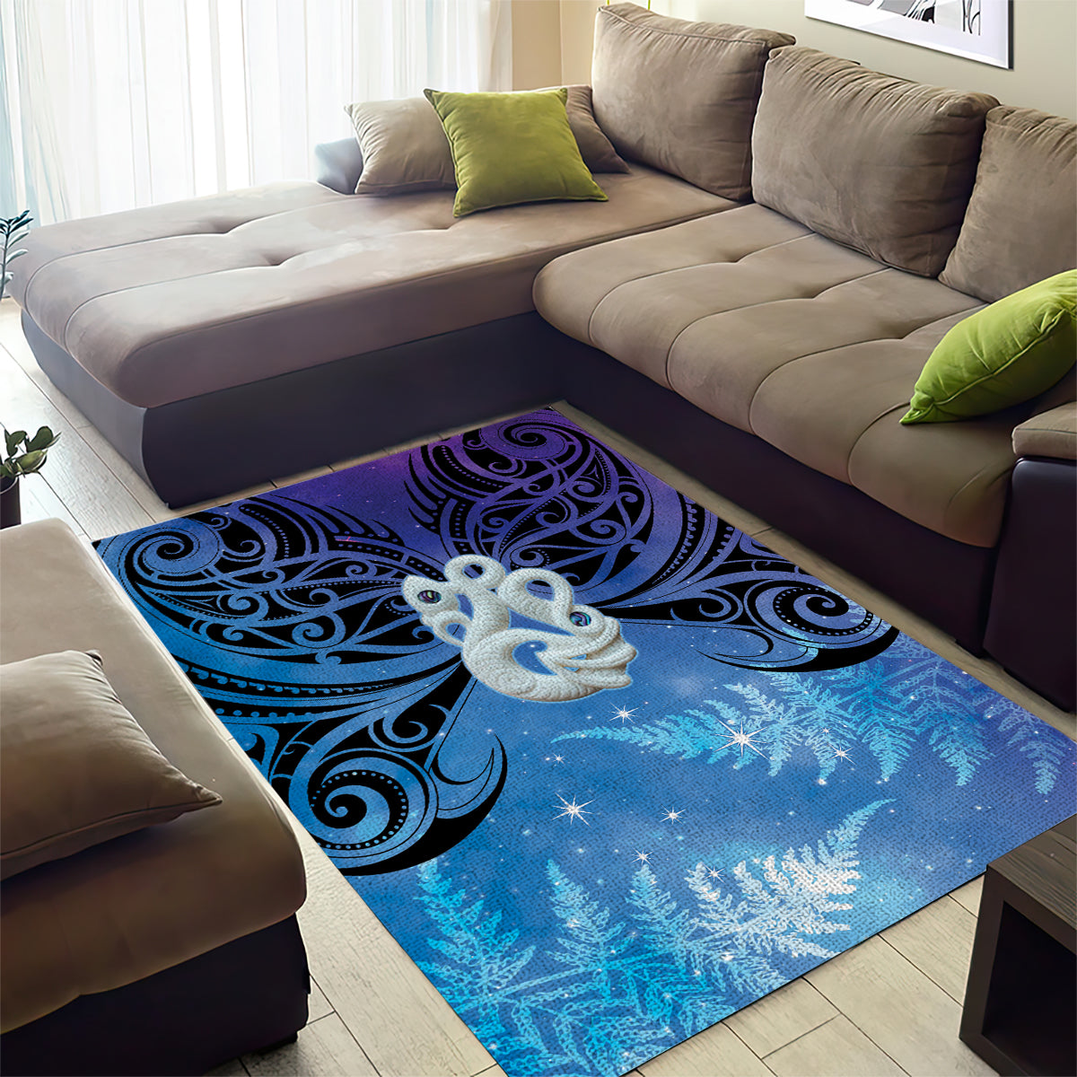 New Zealand Matariki Area Rug Aotearoa Maori New Year Manaia Galaxy Vibes - Vibe Hoodie Shop