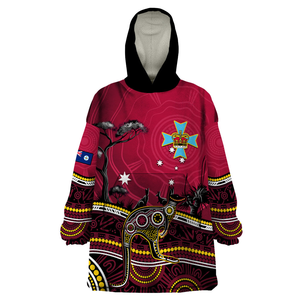 June 6 Queensland Day Wearable Blanket Hoodie Australian Aboriginal Art - Vibe Hoodie Shop