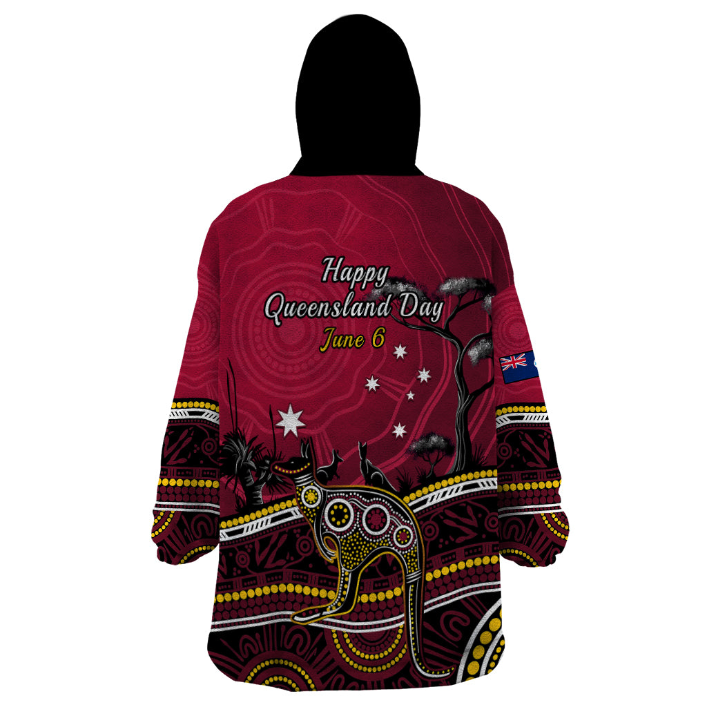 June 6 Queensland Day Wearable Blanket Hoodie Australian Aboriginal Art - Vibe Hoodie Shop