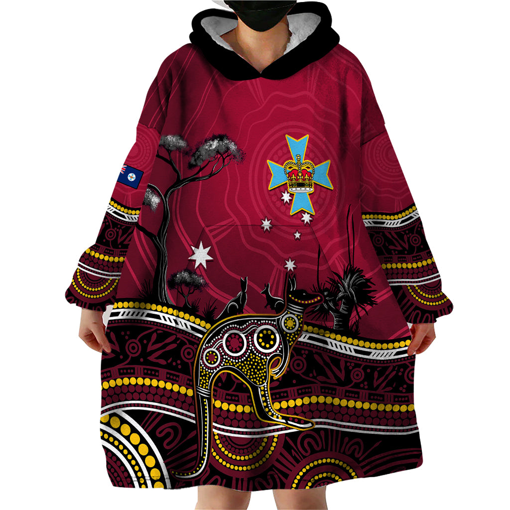 June 6 Queensland Day Wearable Blanket Hoodie Australian Aboriginal Art - Vibe Hoodie Shop