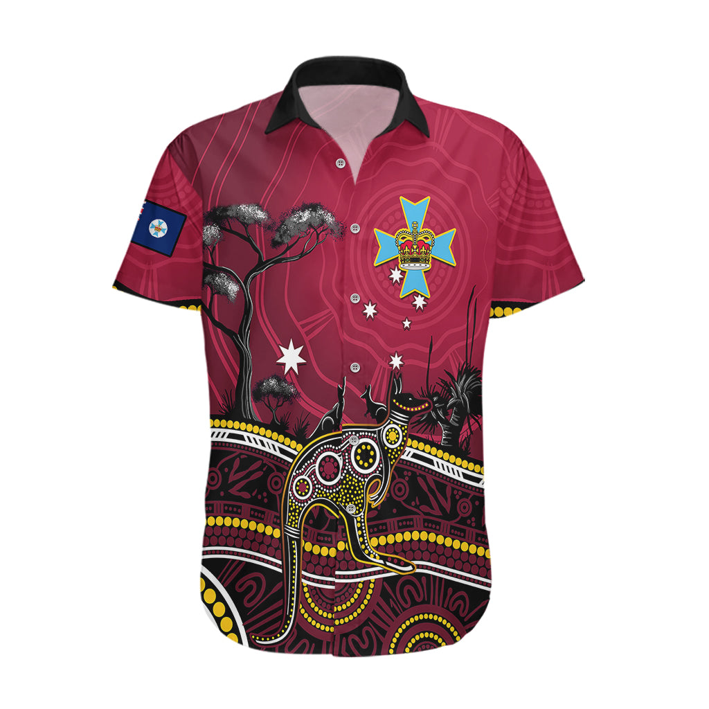 Personalised June 6 Queensland Day Hawaiian Shirt Australian Aboriginal Art - Vibe Hoodie Shop