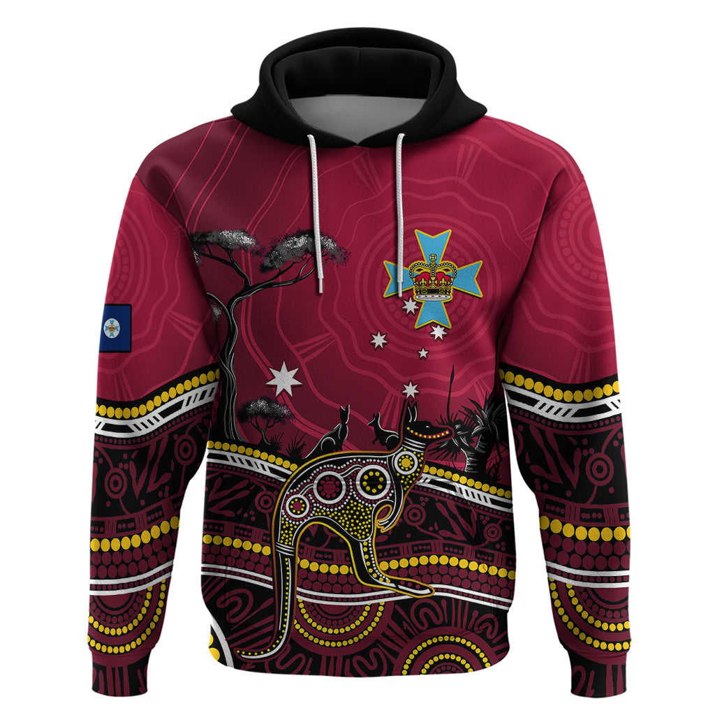 Personalised June 6 Queensland Day Hoodie Australian Aboriginal Art - Vibe Hoodie Shop